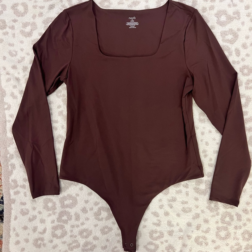 nuuds Brown Long Sleeve Bodysuit